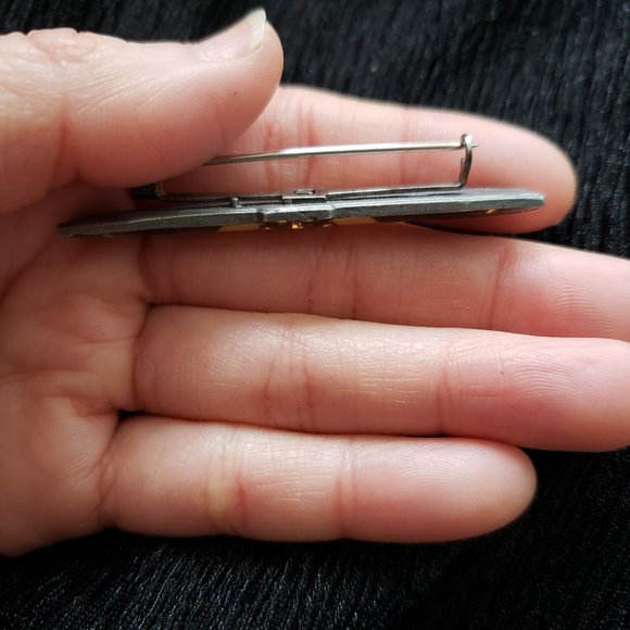 Vintage Pierre Bex Unsigned Art Deco Style Enamel Bar Pin - Picture 3 of 7